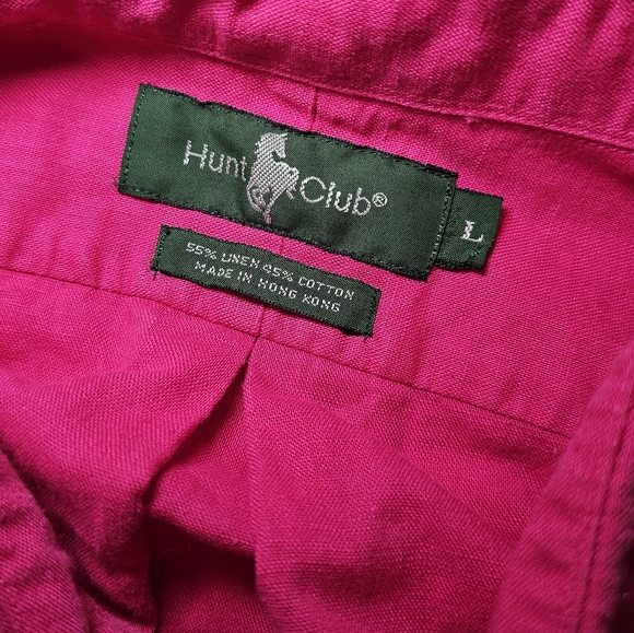 Hunt Club Men's Linen Blend Button-down sz L - Picture 4 of 4